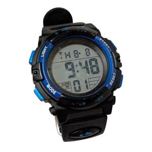 SKMEI Blue And Black Digital Watch With Silicone Band Alarm & Waterproof